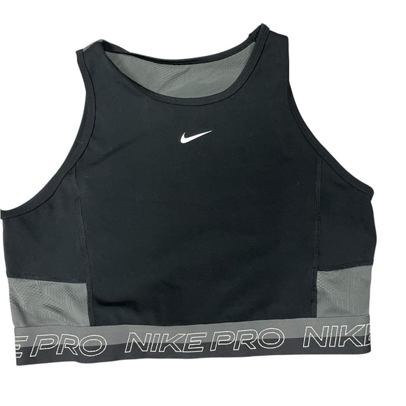 Nike Women’s Pro DriFit Crop Tank Black Size Medium - Picture 1 of 5